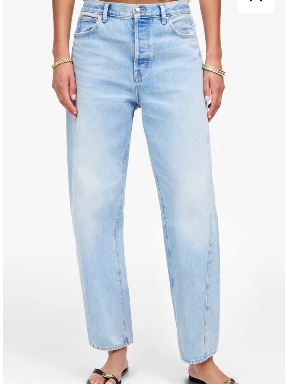 Madewell Pieced Barrel Leg Jean In Foster Wash